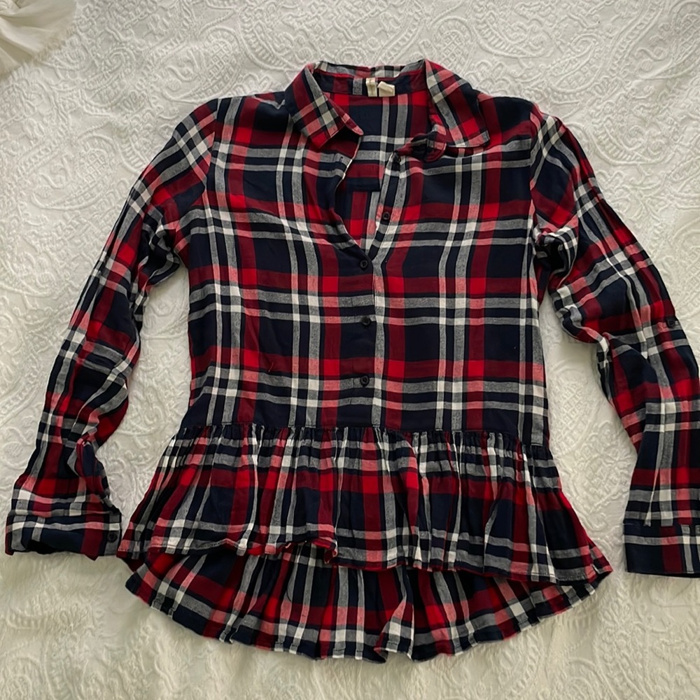 Red White & Blue Ruffle Flannel